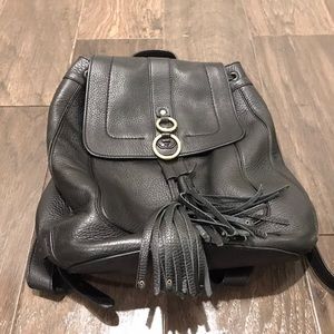 Black leather Cole Haan backpack